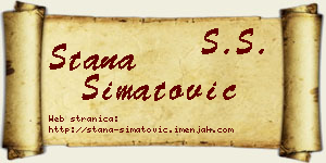 Stana Simatović vizit kartica